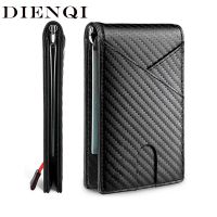 Rfid Carbon Fiber Men Wallets Slim Thin Card Holder Leather Wallet for Men Short Male Purses Small Black Walet Bolsa Feminina