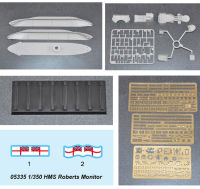 เป่าแตร05335 1350 HMS Roberts Monitor เรือทหารประกอบของเล่นพลาสติกรุ่น Building Kit