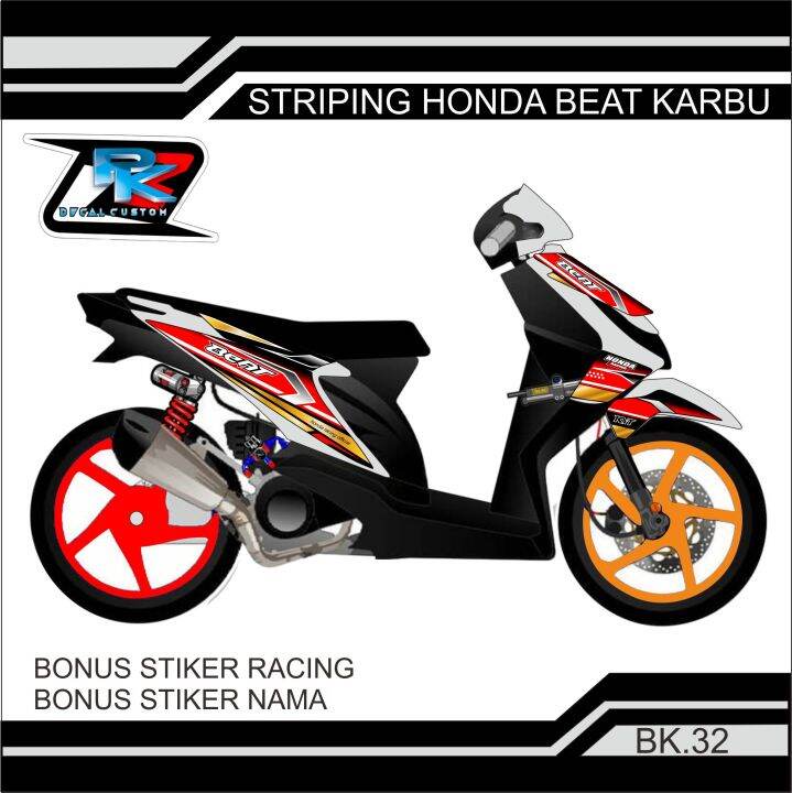 STIKER STRIPING HONDA BEAT KARBU VARIASI RACING SANGAT COCOK BUAT MOTOR ...