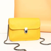 100 Genuine Cow Leather Women shoulder bags Yellow Hight Quality Handbag Soild Chain Small Bags Luxury Designer Crossbody Bag