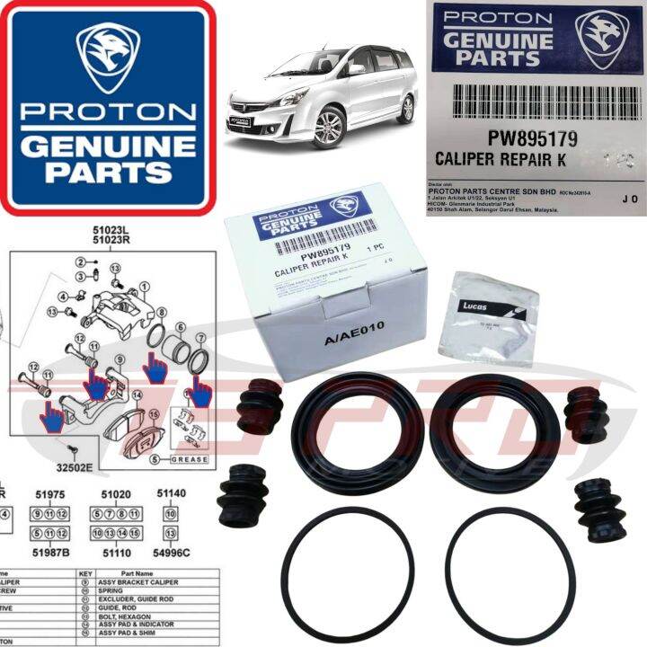 [Front L&R Full Set] Proton Exora All Bold Turbo CFE CPS Genuine Depan