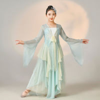 Spot parcel post Childrens Classical Dance Wide-Leg Pants Yarn Chiffon Elegant Exercise Clothing Body Charm Gauze Clothes Girls Chinese Dance Costume