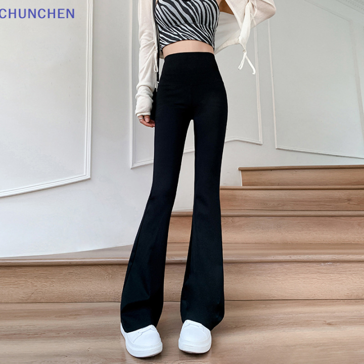 💖【Lowest price】CHUNCHEN Flare Leggings Yoga Pants Women High Waist Wide  Leg Pants Women Gym Sports Black Flared Pant Plus Size Dance Trousers 2023  New