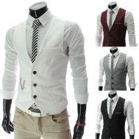 【LZ】♗♀♣  Coletes de vestido slim fit masculino colete masculino terno sem mangas casual jaqueta formal de negócios nova chegada