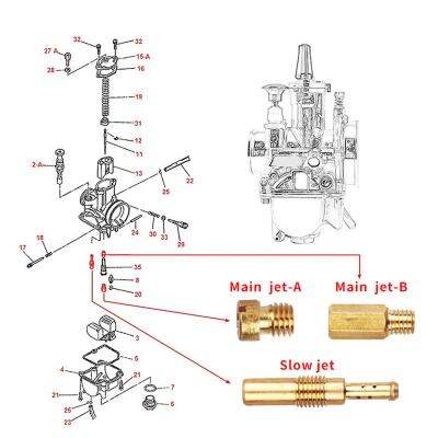 CCGOOD หัวฉีดหลักคาร์บูเรเตอร์30ชิ้นอะไหล่เจ็ทช้าสำหรับ Pwk Cvk PE
