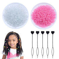 Beads ผสมสี Glitter โปร่งใส Big Hole ลูกปัดผมสำหรับ ids จัดแต่งทรงผมอุปกรณ์เสริมผม