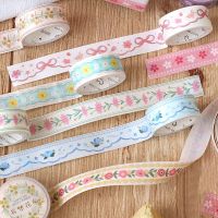 Vintage Flower Ribbon Washi Paper Sticker DIY Diary Journal Decoration Label Sticker Album Scrapbooking Stickers  Labels