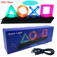 For PS4/PS5 Game Icon Lamp Sign Sound Control Decorative Lamp Colorful Lights Lampstand LED Light Game 2 Types