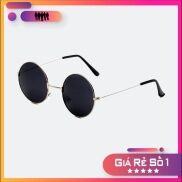 Kính mát nam nữ thầy bói mắt tròn đẹp gọng kiếng râm đen chuẩn UV380nm