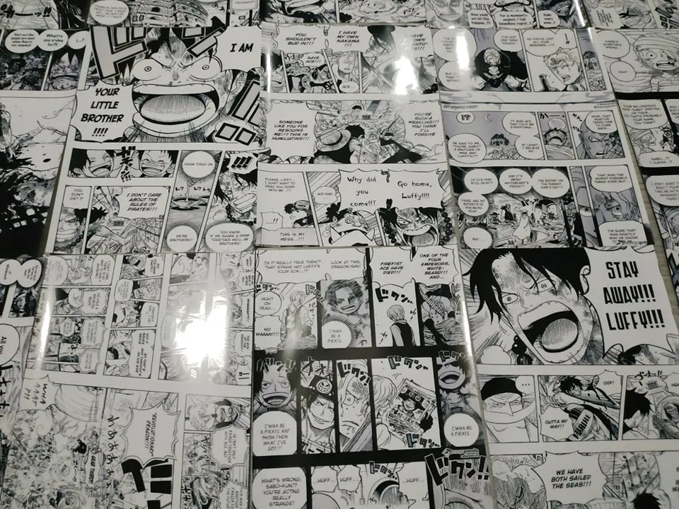 One Piece Manga Panel 40 Pcs Wall Decor Ace Sabo Lazada Ph