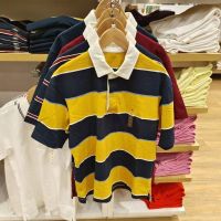 Uniqlo Fitting room spring and summer mens/womens casual POLO shirt striped short-sleeved C457897/457898/455390