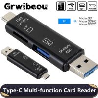 Grwibeou Type C Micro USB USB 3 In 1 High-speed Universal OTG TF Card Reader for Android Phone Computer Extension Headers