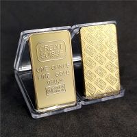 【CC】♂✱  Credit Suisse Gold Bar Commemorative Coin Plated 1 Oz Block