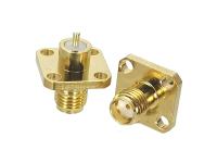 1Pcs Connector SMA Female jack 4-Holes Flange Solder Panel Mount RF Adapter Coaxial High Quanlity