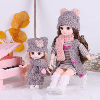 16 12Inch BJD Doll +6 Inch Joints Dolls For Gilrs Gift Pretty Parent-child Combination BJD With Clothes Full Set Birthday Toys