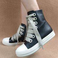 2023 Rick High Top Sneakers Platform Corss Tied Mens Shoes Women Sneakers Oween Designed Causal Flats Zip Ankle Botas Size 44