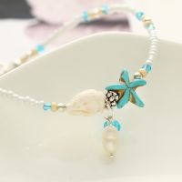 【CW】 Hot Sell Fashion Imitation pearls Starfish Charms Anklets Foot Chain Jewelry