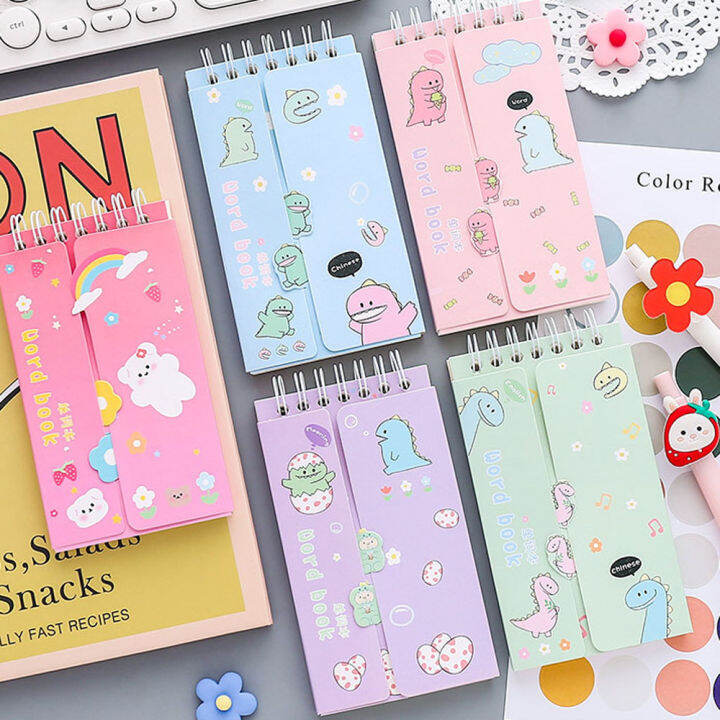 80 Sheets Cartoon Loose-leaf Word Book Kawaii Cute Vocabulary Notebook ...