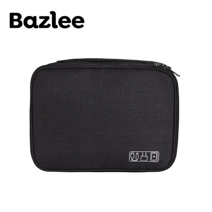 bazlee-กระเป๋าที่เก็บดิจิตอลสามชั้น-สาย-usb-หูฟังแบตสำรองปากกาจัดระเบียบ-hdd-พกพาได้กระเป๋าใส่ชุดเดินทาง