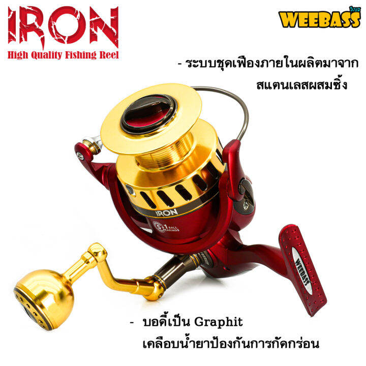 อุปกรณ์ตกปลา-weebass-รอก-รุ่น-iron-รอกตกปลา-รอกสปินนิ่ง-spinning