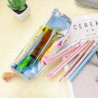 Fresh Artistic Colorful Transparent Pencil Case Korean Reather Pencil Case Female Student Gift For School Opens Factory Wholesale