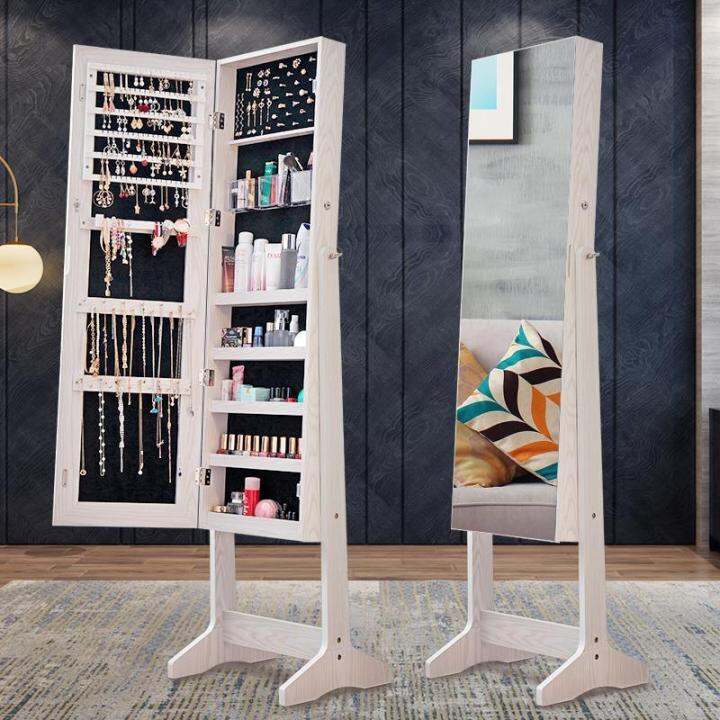 Vertical Floor Mirror FullLength Mirror Jewelry and Cosmetics