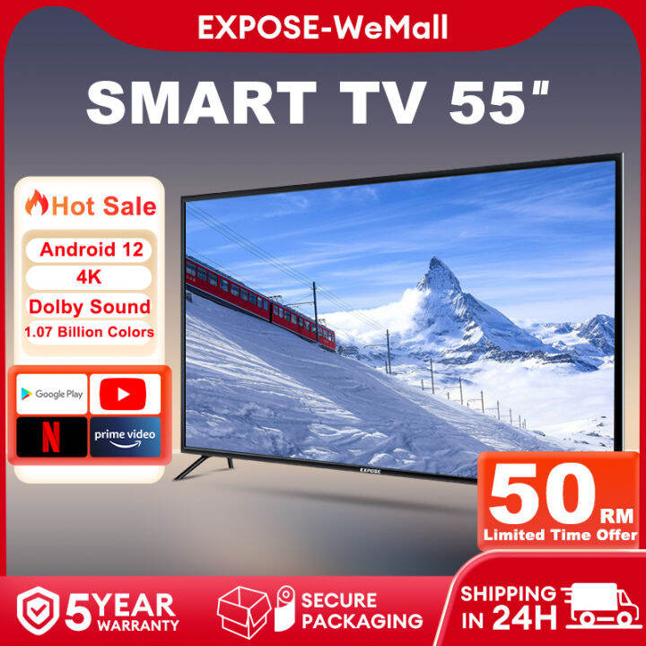 EXPOSE Smart TV 50 Inch Android 12 Television 4K UHD LED Android TV ...