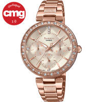 Casio Sheen นาฬิกาข้อมือผู้หญิง SWAROVSKI พิงค์โกลด์ สายสแตนเลส รุ่น SHE-3068PG-4A, SHE-3068PG-4B