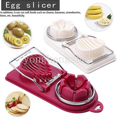 Creative 2 In 1 Egg Sectioner Cutter Stainless Steel Boiled Egg Slicer Tomato Luncheon Meat Fruits Cutters Kitchen Gadgets