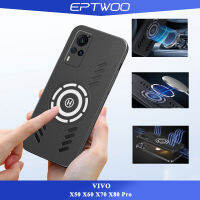 EPTWOO Untuk VIVO X50 X60 X70 X80 Pro Pembuangan Panas Casing Ponsel Tanpa Bingkai Mega dengan Lensa Perlindungan Kamera Casing Penutup Belakang Matte Keras untuk Pria Wanita HY-02