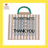 Kloset Etcetera Thank you Gunny Giant Bag กระเป๋าคลอเส็ท กระเป๋าแคนวาส tote bag กระเป๋าถือ กระเป๋าปักลาย กระเป๋าแฟชั่นผู้หญิง กระเป๋าเอนกประสงค์