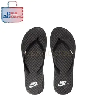 Shop Nike Slippers Black White online | Lazada.com.ph