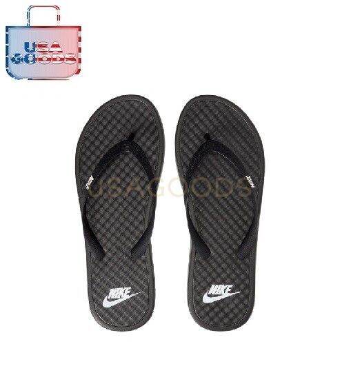 nike black and red flip flops