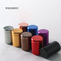 WIZAMONY Small Tea Can Canister Colorful for Tea Stainless Steel Sealed Caddy for Travel Auminum Alloy