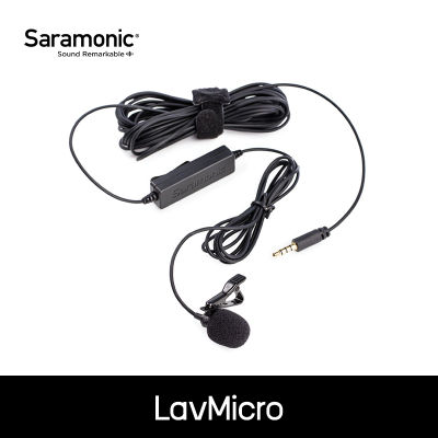 Saramonic ไมโครโฟนหนีบปกเสื้อ LavMicro หัวแจ็ค 3.5mm TRS/TRRS ตัวผู้ สายยาว 6 เมตร