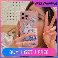 ♣☽ Korean Cute Bear Rabbit UFO Space Planet Phone Case For IPhone11 12 Pro Max XR XS X 7 8 Plus Shockproof Transparent Camera Cover