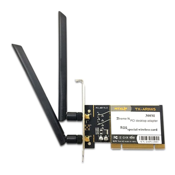 wtxup-atheros-ar9223-pci-300m-802-11b-g-n-wireless-wifi-network-adapter-for-desktop-pc-pci-wireless-card-with-2-antenna