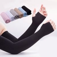 Ice Silk Sleeve Sunscreen Cuff Arm Sleeves Long Gloves Sun UV Protection Hand Protector Cover Anti-Slip Summer Outdoor Riding