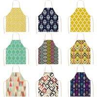 Geometric Pattern Apron Linen Children Adults Wave Triangle Nordic Sweet Apron for Home Kitchen Cooking Baking 55x68cm Aprons