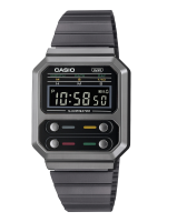 CASIO ของแท้ รุ่น A100 นาฬิกา คลาสสิค Classic Vintage วิทเทจ สายสแตนเลส พร้อมกล่องและรับประกัน 1 ปี A100WEGG-1A