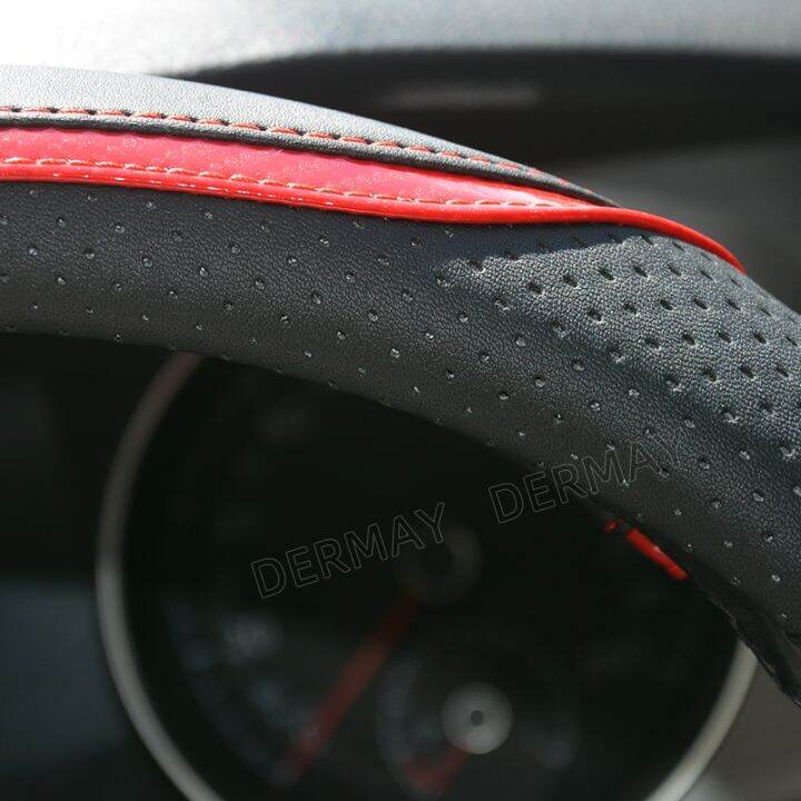 yf-carbon-fibre-leather-car-steering-wheel-cover-15-inch-38cm-for-mg-3-5-6-7-zs-hs-gs-ehs-ezs-gt-ev-rx-currency-accessories