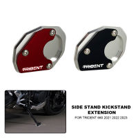 Fit สำหรับ Trident 660 TRIDENT660อลูมิเนียม Kickstand ขาตั้ง Extension Pad 2021 2022 2023รถจักรยานยนต์แผ่นรองรับ