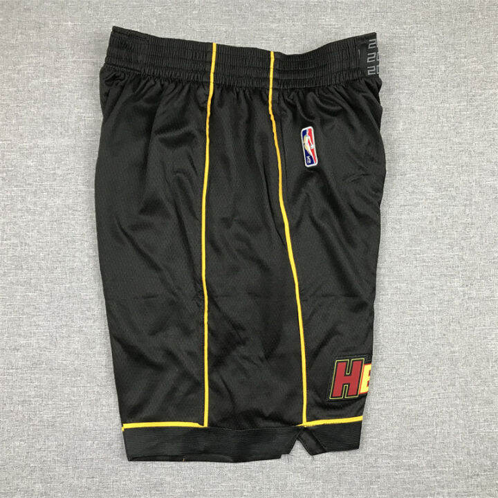 ready-stock-shot-goods-hot-sale-basketball-shorts-2021-22-mens-miami-heat-75th-anniversary-jersey-shorts-black