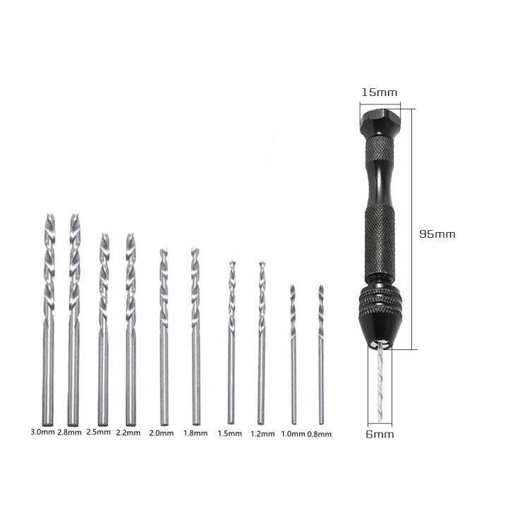 elegant-twist-drill-bit-set-mini-straight-shank-natural-black-perforated-woodworking-rotary-tools-0-8-3-0mm-diy-manual-hand-drills