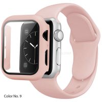 Glass Case Strap For Apple Watch band 44mm 45mm 40mm 41mmm 38mm 42mm 44mm 45mm Silicone bracelet iWatch series 4 5 6 se 7 8 band