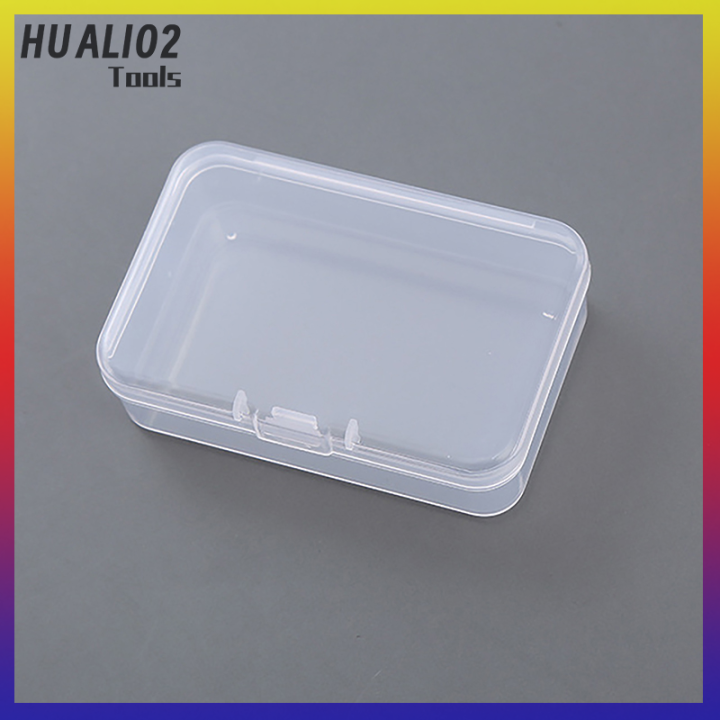 huali02กล่องเก็บโปร่งใสพลาสติกสี่เหลี่ยม2ชิ้นกล่องเก็บของจิปาถะกล่องสร้อยคอลูกปัดอุปกรณ์เครื่องมือ