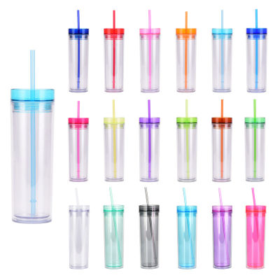 450ml Water Cup 450ml Water Cup Double Plastic Water Cup Straw Cup Borderless Water Cup Creative Water Cup Portable Water Cup Handy Cup Environmentally Friendly Water Cup Reusable Water Cup Water Tight Cup
