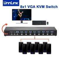 Unnlink 8X1 VGA KVM Switch 1080P Switcher Converter 8 Computer Laptor Share 1 Monitor 3 USB 2.0 for Mouse Keyboard Printer