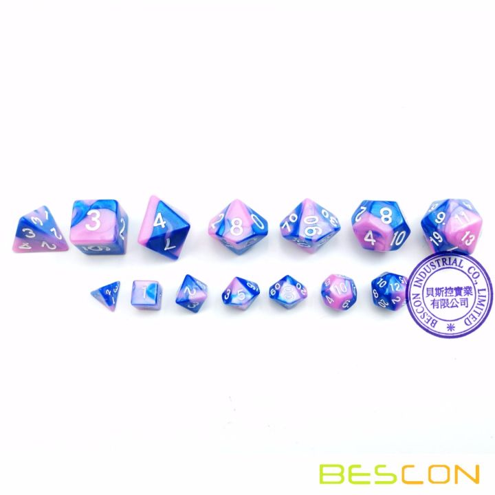 bescon-mini-gemini-two-tone-polyhedral-rpg-dice-set-10mm-small-mini-rpg-role-playing-game-dice-d4-d20-in-tube-color-of-myosotis