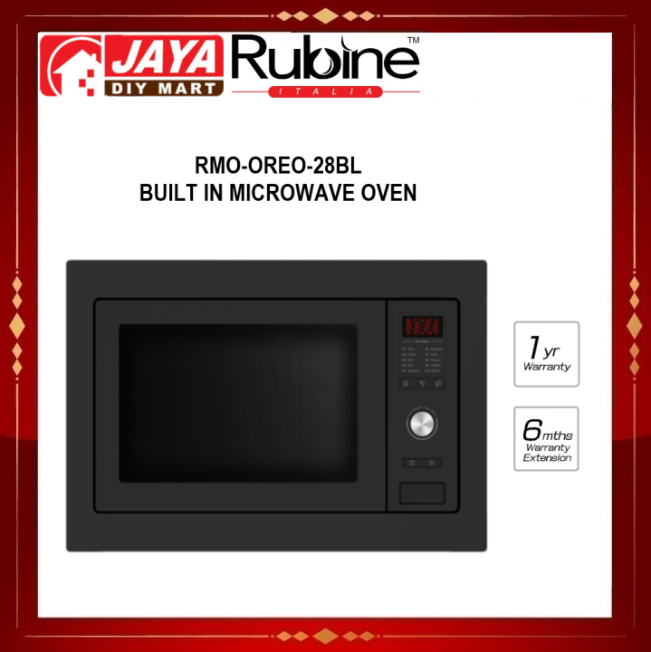 Rubine Rmo Oreo 28bl Built In Microwave Oven 28l With Lcd Display 1450w